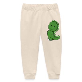 Emerald Dino Charm - Baby Organic Sweatpants by Stanley/Stella - soft Ecru - Front