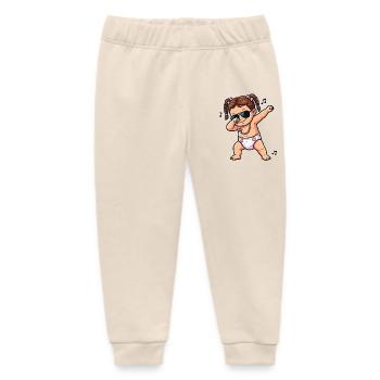 Cute babe – brunette girl - Baby Organic Sweatpants by Stanley/Stella - soft Ecru - Front