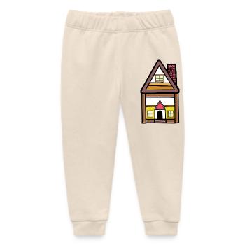 Haus Traumhaus Hütte wohnen Immobilie  - Baby Organic Jogginghose Baby Tumbler von Stanley/Stella - Natur - Vorne