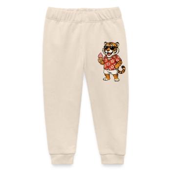 Hawaii-Tiger mit Eis-Sommerlook - Baby Organic Jogginghose Baby Tumbler von Stanley/Stella - Natur - Vorne