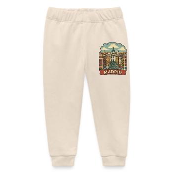 Madrid Gran Via Metropolis Retro Travel Sticker - Baby Organic Sweatpants by Stanley/Stella - soft Ecru - Front
