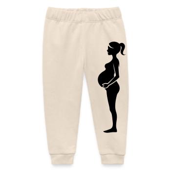 Woman Pregnant - Baby Organic Sweatpants by Stanley/Stella - soft Ecru - Front