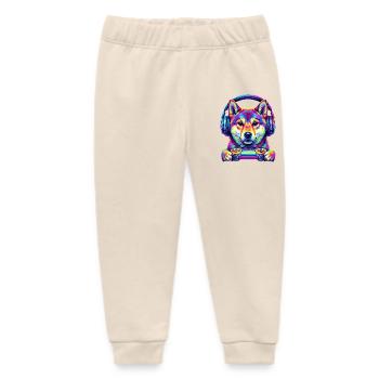 Pop Art Shiba Inu Gamer Hund Kopfhörer - Baby Organic Jogginghose Baby Tumbler von Stanley/Stella - Natur - Vorne