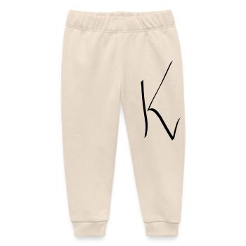 Letter K - Baby Organic Sweatpants by Stanley/Stella - soft Ecru - Front