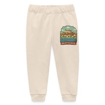 Schloss Bratislava, Slowakei Retro-Reiseaufkleber - Baby Organic Jogginghose Baby Tumbler von Stanley/Stella - Natur - Vorne