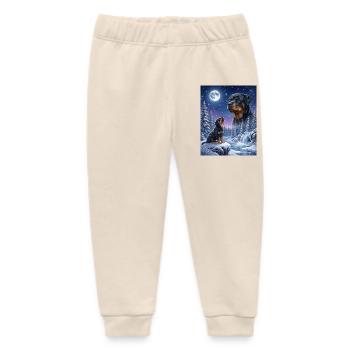 Howling to the Moon Meme Dog Rottweiler - Baby Organic Sweatpants by Stanley/Stella - soft Ecru - Front