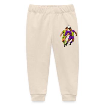 Soccer Header Duel Comic Player - Baby Organic Sweatpants by Stanley/Stella - soft Ecru - Front
