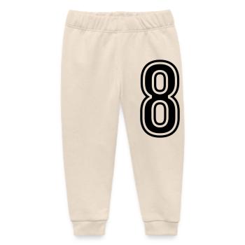 8 Number Symbol - Baby Organic Sweatpants by Stanley/Stella - soft Ecru - Front