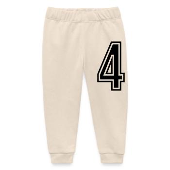 4 Number symbol - Baby Organic Sweatpants by Stanley/Stella - soft Ecru - Front