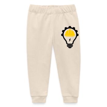 Elektriker Bauhelm Blitz und Glühbirne - Baby Organic Jogginghose Baby Tumbler von Stanley/Stella - Natur - Vorne
