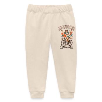 70s Vintage Cycling Poster Pain Is Temporary - Baby Organic Sweatpants by Stanley/Stella - soft Ecru - Front