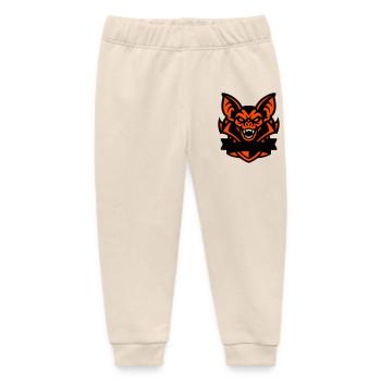 Bat Mascot Coat of Arms - Baby Organic Sweatpants by Stanley/Stella - soft Ecru - Front