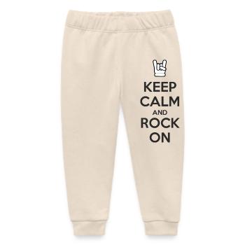 Keep Calm and Rock On - Baby Organic Sweatpants by Stanley/Stella - soft Ecru - Front