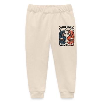 Immer Hungrig Katzenduo mit Burger - Baby Organic Jogginghose Baby Tumbler von Stanley/Stella - Natur - Vorne