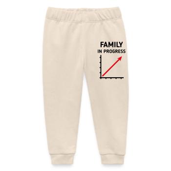Family In Progress (Pregnant / Parents / 2C) - Baby Organic Sweatpants by Stanley/Stella - soft Ecru - Front