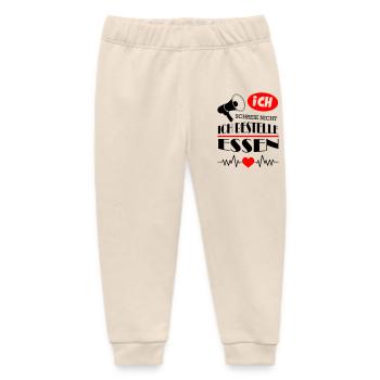 Ich schreie nicht Ich bestelle Essen Baby - Baby Organic Jogginghose Baby Tumbler von Stanley/Stella - Natur - Vorne