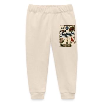 Indiana Hoosier State Vintage-Reiseaufkleber - Baby Organic Jogginghose Baby Tumbler von Stanley/Stella - Natur - Vorne