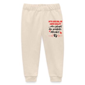 Bitte leise sein, die Chefin schläft Babysprüche - Baby Organic Jogginghose Baby Tumbler von Stanley/Stella - Natur - Vorne