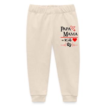 Papa Mama Ich Herz Füße Babysprüche - Baby Organic Jogginghose Baby Tumbler von Stanley/Stella - Natur - Vorne
