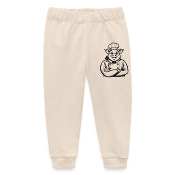 Chef Pig - Baby Organic Jogginghose Baby Tumbler von Stanley/Stella - Natur - Vorne