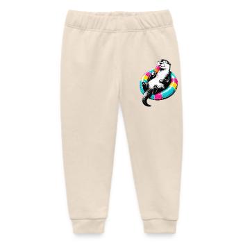 Otter mit Eis im Stencil Style - Baby Organic Sweatpants by Stanley/Stella - soft Ecru - Front