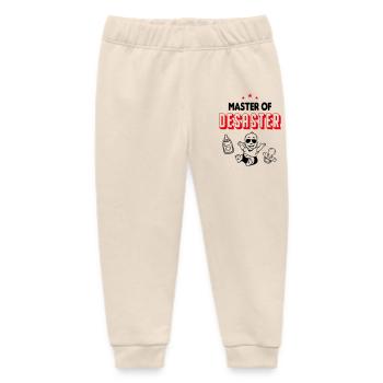 Master Of Disaster Baby Sayings Funny - Baby Organic Sweatpants by Stanley/Stella - soft Ecru - Front