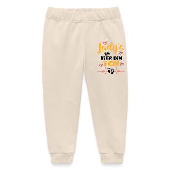 Ladys Hier bin ich König Babysprüche Herz Krone - Baby Organic Jogginghose Baby Tumbler von Stanley/Stella - Natur - Vorne