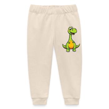 Fröhlicher Dino mit Orangen Bauch - Baby Organic Jogginghose Baby Tumbler von Stanley/Stella - Natur - Vorne
