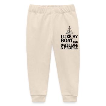 J’aime mon bateau et peut-être trois personnes - Pantalon de jogging bébé bio Stanley/Stella - écru doux - Devant