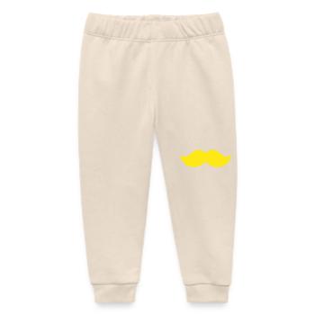 Yellow mustache man november bike - Baby Organic Sweatpants by Stanley/Stella - soft Ecru - Front