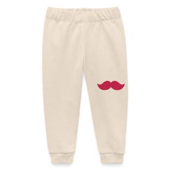 Red mustache man november bike - Baby Organic Sweatpants by Stanley/Stella - soft Ecru - Front