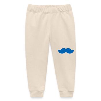 Blue mustache man november bike - Baby Organic Sweatpants by Stanley/Stella - soft Ecru - Front