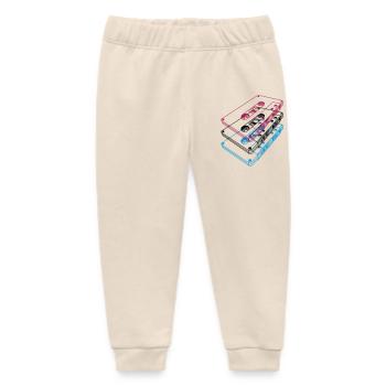Kassetten 3D – Retro Mixtape Vintage Perspektive - Baby Organic Jogginghose Baby Tumbler von Stanley/Stella - Natur - Vorne
