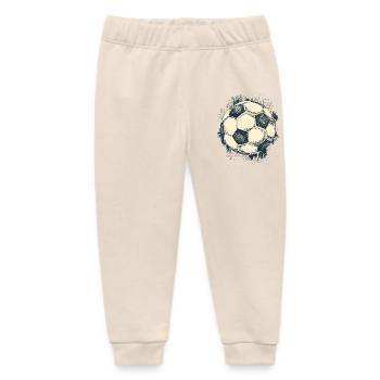 Retro Soccer - Soccer Ball - Soccer Player - Baby Organic Sweatpants by Stanley/Stella - soft Ecru - Front