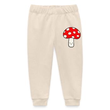 Mushroom Fly agaric Lucky Mushroom - Baby Organic Sweatpants by Stanley/Stella - soft Ecru - Front