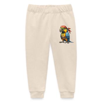 Pirate Parrot - Baby Organic Sweatpants by Stanley/Stella - soft Ecru - Front
