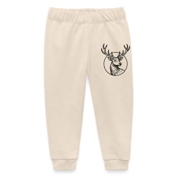 Large, deer - Baby Organic Sweatpants by Stanley/Stella - soft Ecru - Front