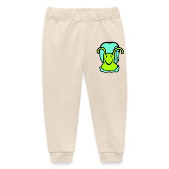 snail shell snail slug cute sweet - Baby Organic Sweatpants by Stanley/Stella - soft Ecru - Front