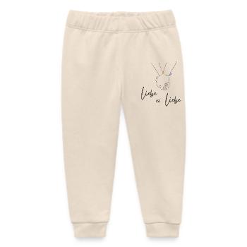 Regenbogen Herzlinie Design - Liebe ist Liebe - Baby Organic Jogginghose Baby Tumbler von Stanley/Stella - Natur - Vorne