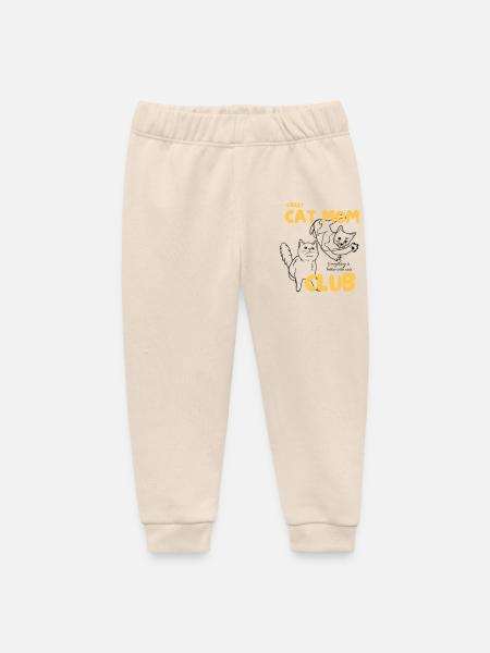 Crazy Cat Mom Club - Baby Organic Sweatpants by Stanley/Stella - soft Ecru