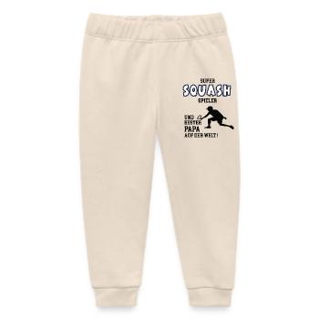 Squash Player Squasher Dad Father Man - Baby Organic Sweatpants by Stanley/Stella - soft Ecru - Front