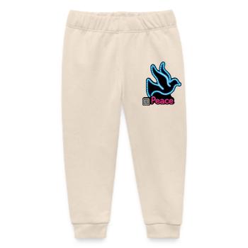 DOVE NEON - peace & love - Baby Organic Sweatpants by Stanley/Stella - soft Ecru - Front