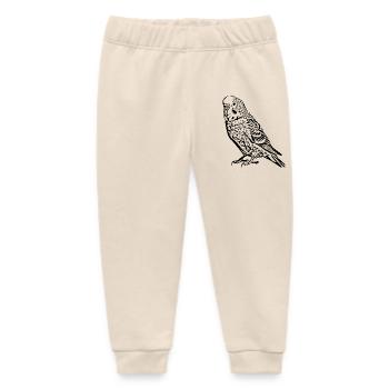 Wellensittich Vogel schwarz  - Baby Organic Jogginghose Baby Tumbler von Stanley/Stella - Natur - Vorne