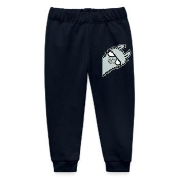 lama mentant nerd de lunettes arrogant animal drôle - Pantalon de jogging bébé bio Stanley/Stella - marine - Devant