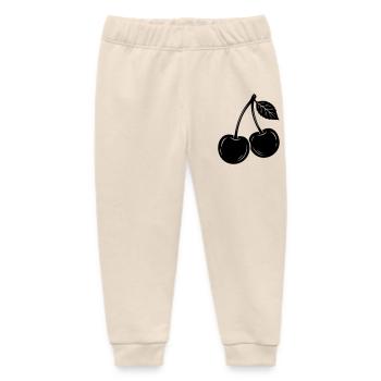 Cherry Pair Silhouette - Baby Organic Sweatpants by Stanley/Stella - soft Ecru - Front