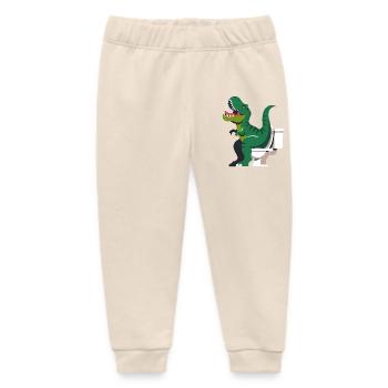 Brüllender Dino auf der Toilette - Baby Organic Jogginghose Baby Tumbler von Stanley/Stella - Natur - Vorne
