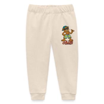 Cooler Sommer Bär im Beach Look - Baby Organic Jogginghose Baby Tumbler von Stanley/Stella - Natur - Vorne