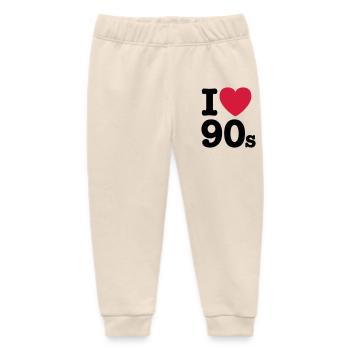 I love 90's - Baby Organic Sweatpants by Stanley/Stella - soft Ecru - Front