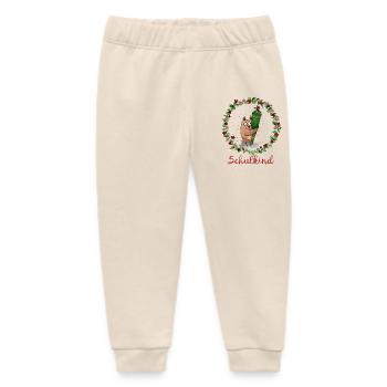 Hibou écolier - Pantalon de jogging bébé bio Stanley/Stella - écru doux - Devant