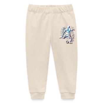 I Love Football - Footballers Colourful Strikers - Baby Organic Sweatpants by Stanley/Stella - soft Ecru - Front